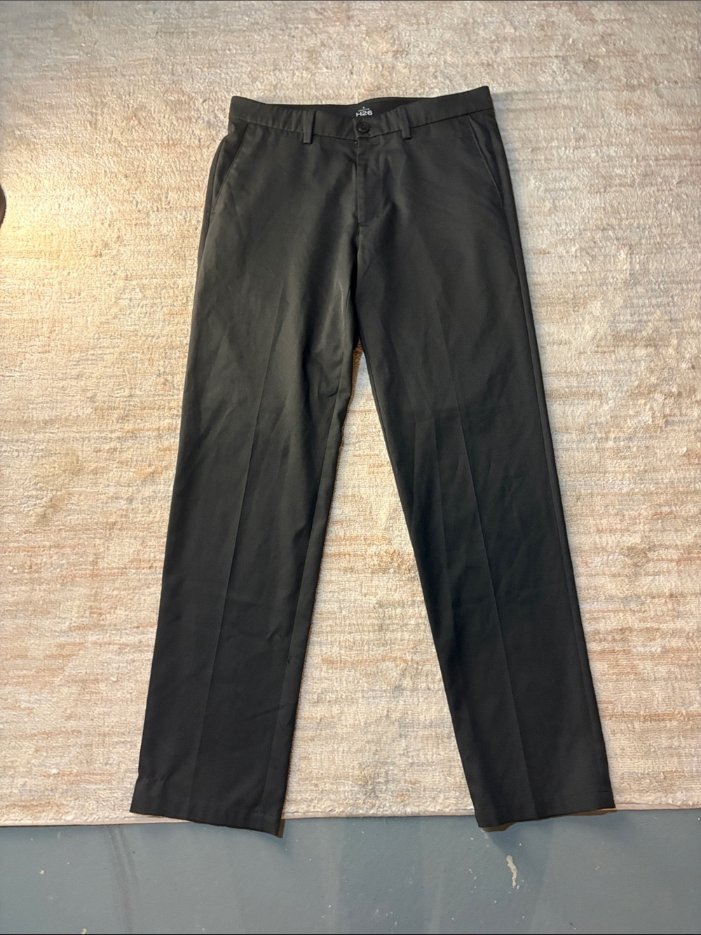 Haggar Men's Black Dress Pants - Flat Front